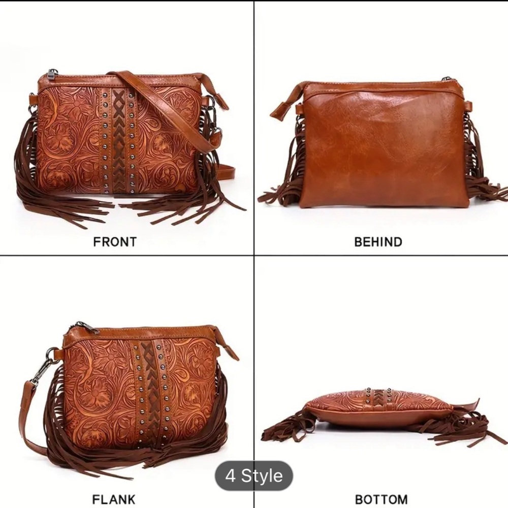 BOHO WESTERN Leather Purse/Crossbody bag - Picture 3 of 8